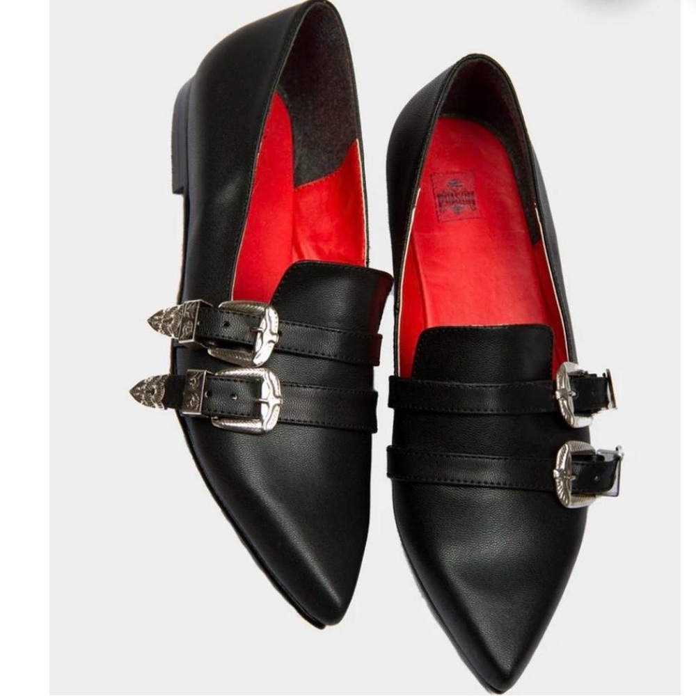 Black Buckle Flats from Poison Shoes - Picture 2 of 3